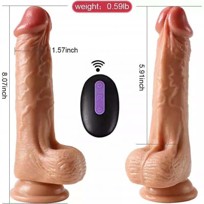 Thrusting Dildo Vibrator Sex Toy for Women, Realistic Vibrating Dildo w/5 Thrusts & 8 Vibrations, Strong Suction Cup Silicone Di