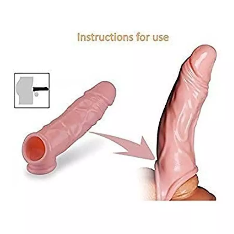Textured Thick Male Shaft Sleeve Sheath Extension Girth Enhancer Enlarger Stupendous 230214