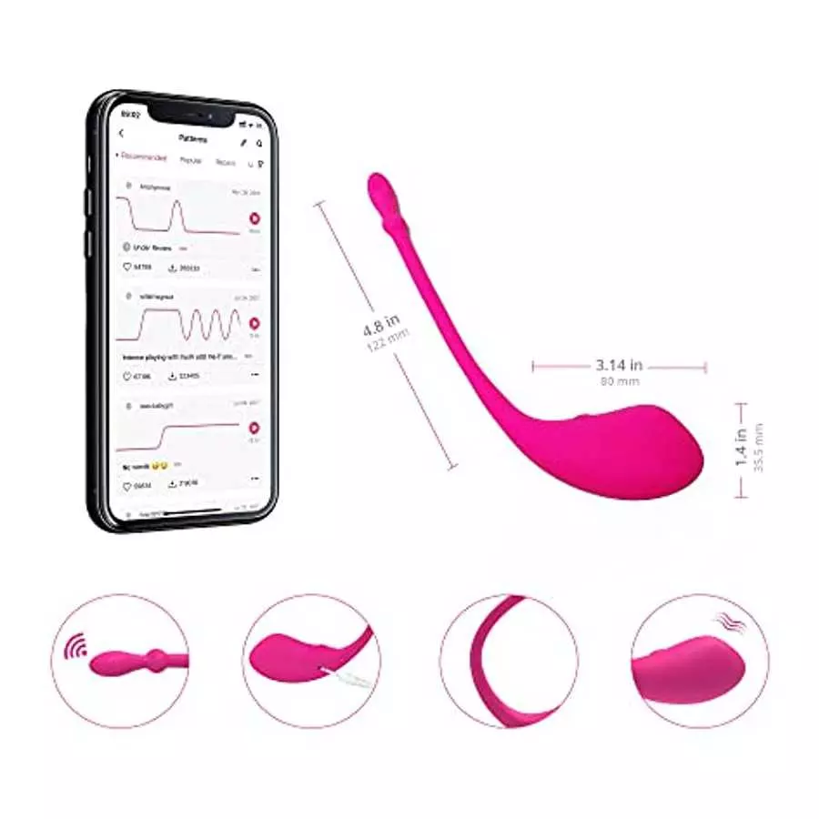 LOVENSE Lush Bullet Vibrator, Bluetooth Egg Style Stimulator, Remote Control Vibrator Bullet for Women Vibrating Ball, Rechargea