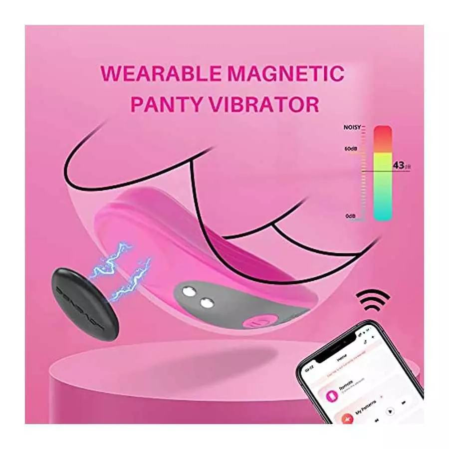LOVENSE Ferri Wearable Magnetic Panty Vibrator, Long Distance Bluetooth Remote Reach with Music Sync, Partner & App Control