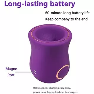 Masturbation Cup Adult Toy for Male Glans Massage Vibration Exerciser Automatic Strong Vibration Blowjob Trainer, Purple, 4.25*3