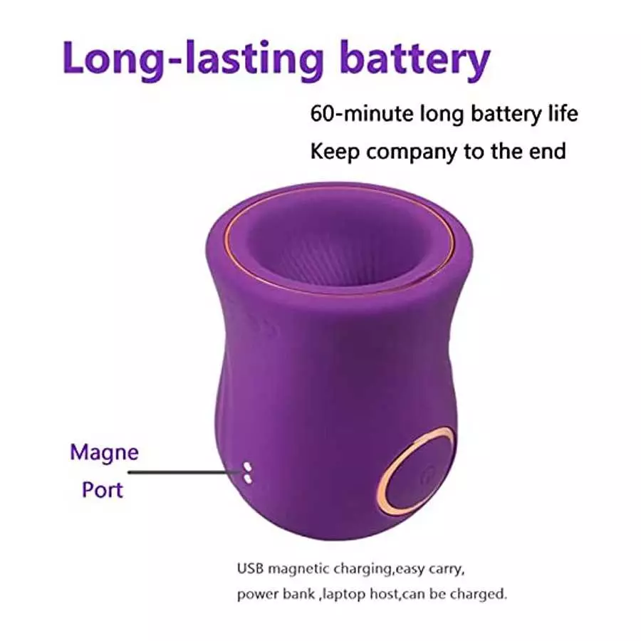 Masturbation Cup Adult Toy for Male Glans Massage Vibration Exerciser Automatic Strong Vibration Blowjob Trainer, Purple, 4.25*3