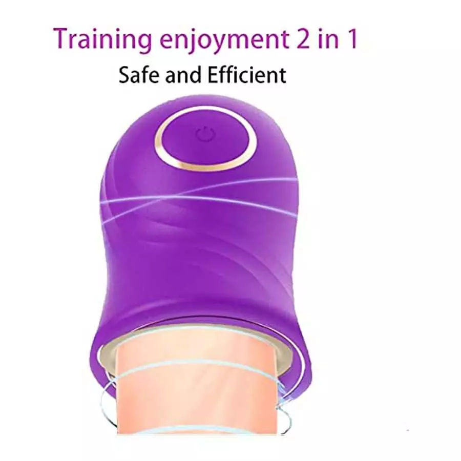 Masturbation Cup Adult Toy for Male Glans Massage Vibration Exerciser Automatic Strong Vibration Blowjob Trainer, Purple, 4.25*3