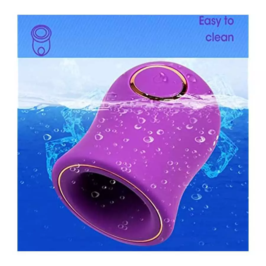 Masturbation Cup Adult Toy for Male Glans Massage Vibration Exerciser Automatic Strong Vibration Blowjob Trainer, Purple, 4.25*3