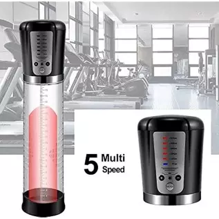 Fully Waterproof Vacuum Penis Pump with 5 Suction Ratings, Penis Massager Stimulator with Vaginal Stroke Sleeve, Penis Enlargeme