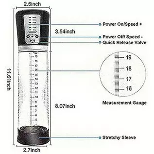 Fully Waterproof Vacuum Penis Pump with 5 Suction Ratings, Penis Massager Stimulator with Vaginal Stroke Sleeve, Penis Enlargeme