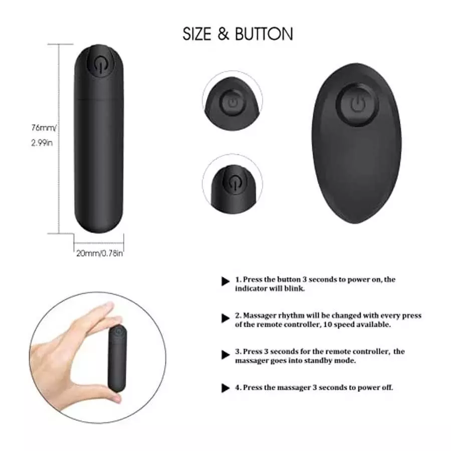 Vibrator Clitoris and G-Spot Stimulator Remote Control Vibrate Massager with 10 Speed for Travel USB Rechargeable Waterproof Vib