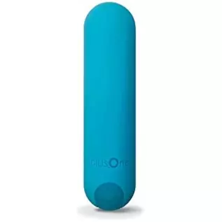 plusOne Vibrating Bullet with Finger Sleeve, Personal Massager for Women, 10 Vibration Settings, Teal