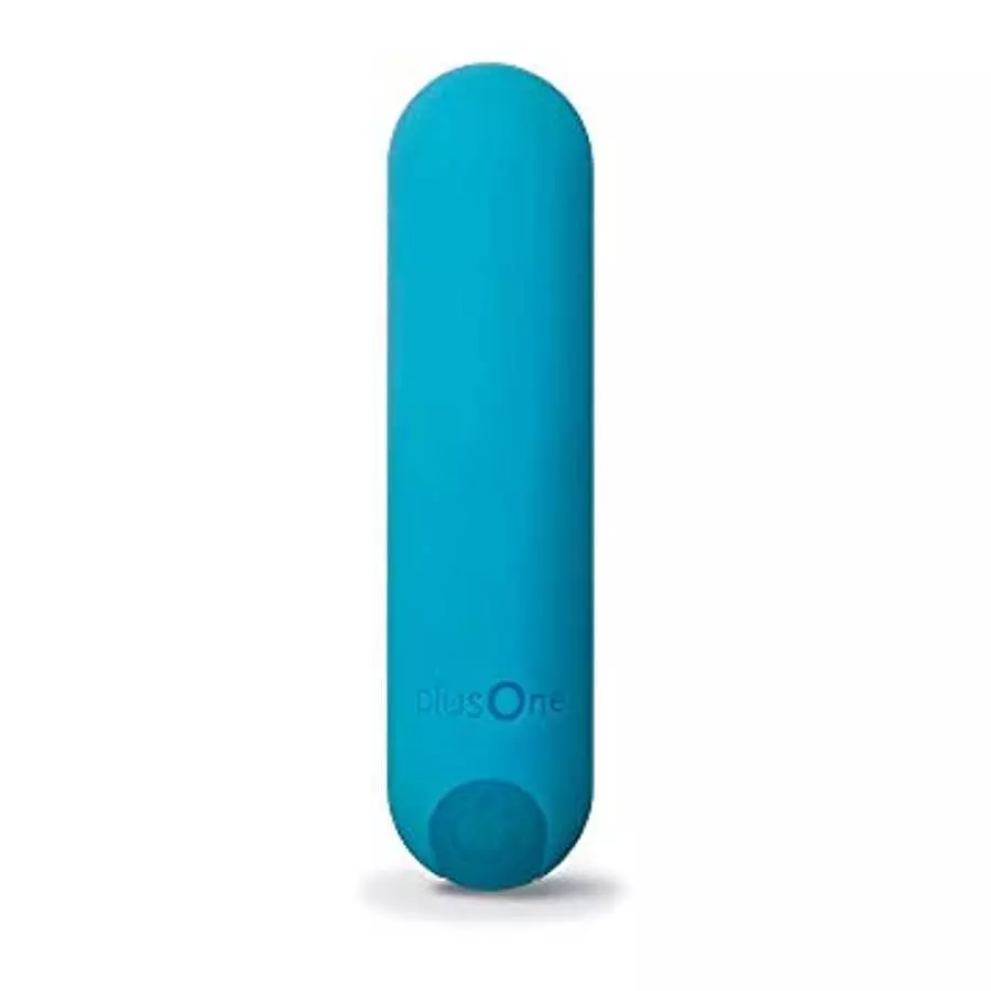 plusOne Vibrating Bullet with Finger Sleeve, Personal Massager for Women, 10 Vibration Settings, Teal