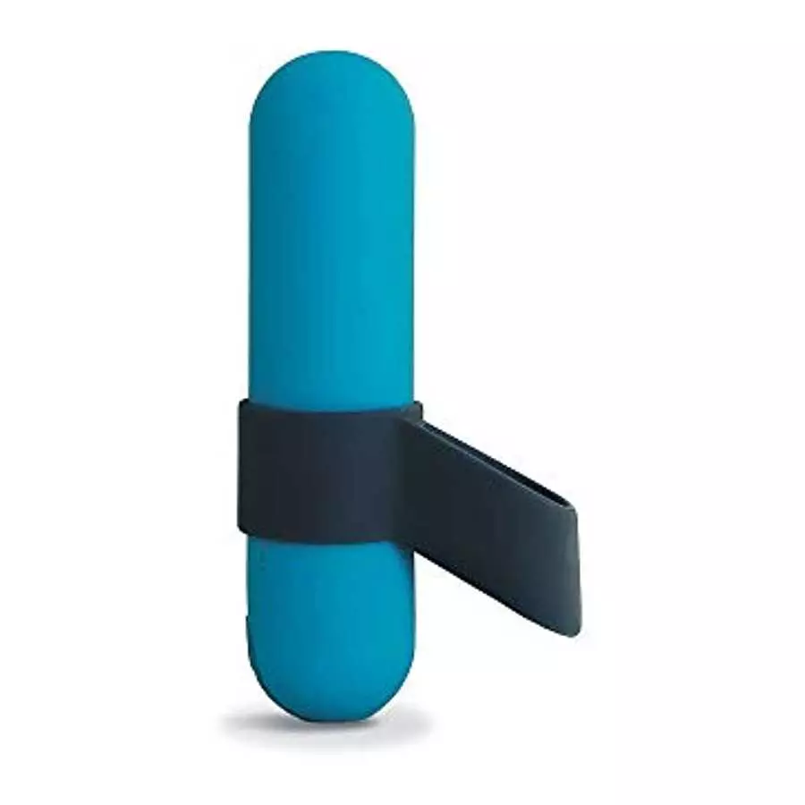 plusOne Vibrating Bullet with Finger Sleeve, Personal Massager for Women, 10 Vibration Settings, Teal