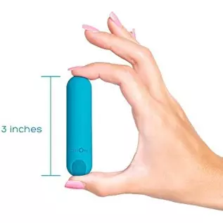 plusOne Vibrating Bullet with Finger Sleeve, Personal Massager for Women, 10 Vibration Settings, Teal