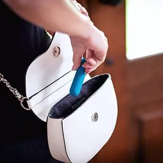 plusOne Vibrating Bullet with Finger Sleeve, Personal Massager for Women, 10 Vibration Settings, Teal