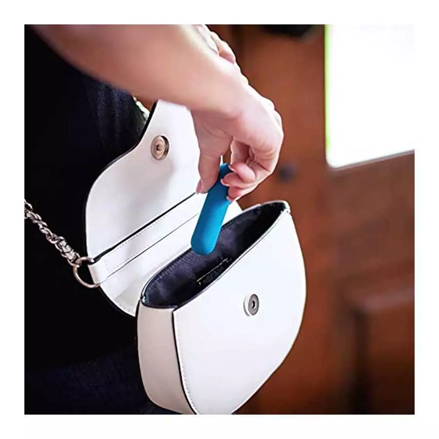 plusOne Vibrating Bullet with Finger Sleeve, Personal Massager for Women, 10 Vibration Settings, Teal