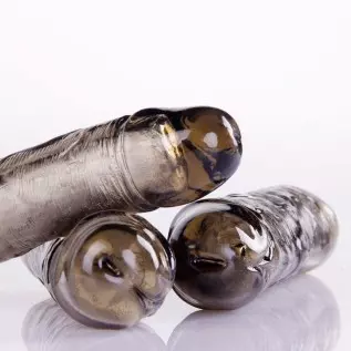 SHEQU Reusable Penis Sleeve Extender Silicone Male Rod Extension Sex Toy Cock Enlarger Condom Sheath Delay Ejaculation Toys for