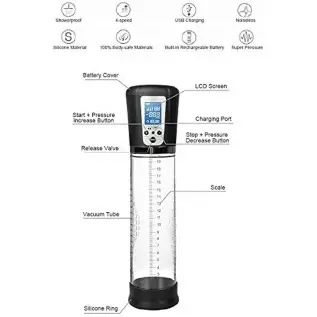 Vacuum Penis Pump for Men Erection, Electric ED Pump Enlarger Booster Penis Massage Device for Increasing Size and Strength, Adj