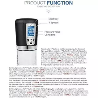 Vacuum Penis Pump for Men Erection, Electric ED Pump Enlarger Booster Penis Massage Device for Increasing Size and Strength, Adj