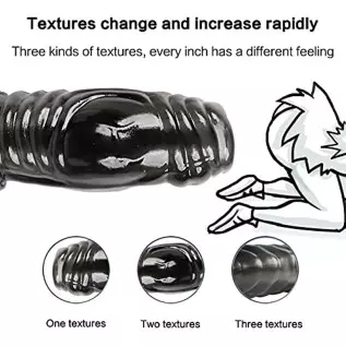 Soft Silicone Penis Sleeve Shaft Sleeve Extended Sleeve Delay Ejaculation Shaft Ring Erection Erotic for Couples (A)