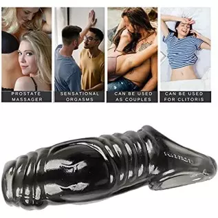 Soft Silicone Penis Sleeve Shaft Sleeve Extended Sleeve Delay Ejaculation Shaft Ring Erection Erotic for Couples (A)