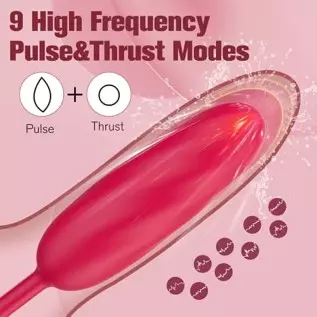 Rose Sex Stimulator for Women, Female Clitoral Vibrator with Tongue Licking and Thrusting Pulse Dildo Bullet with 9 Modes, Adult Rose Sex Stimulator for Women, Female Clitoral Vibrator with Tongue Licking and Thrusting Pulse Dildo Bullet with 9 Modes, Adult
