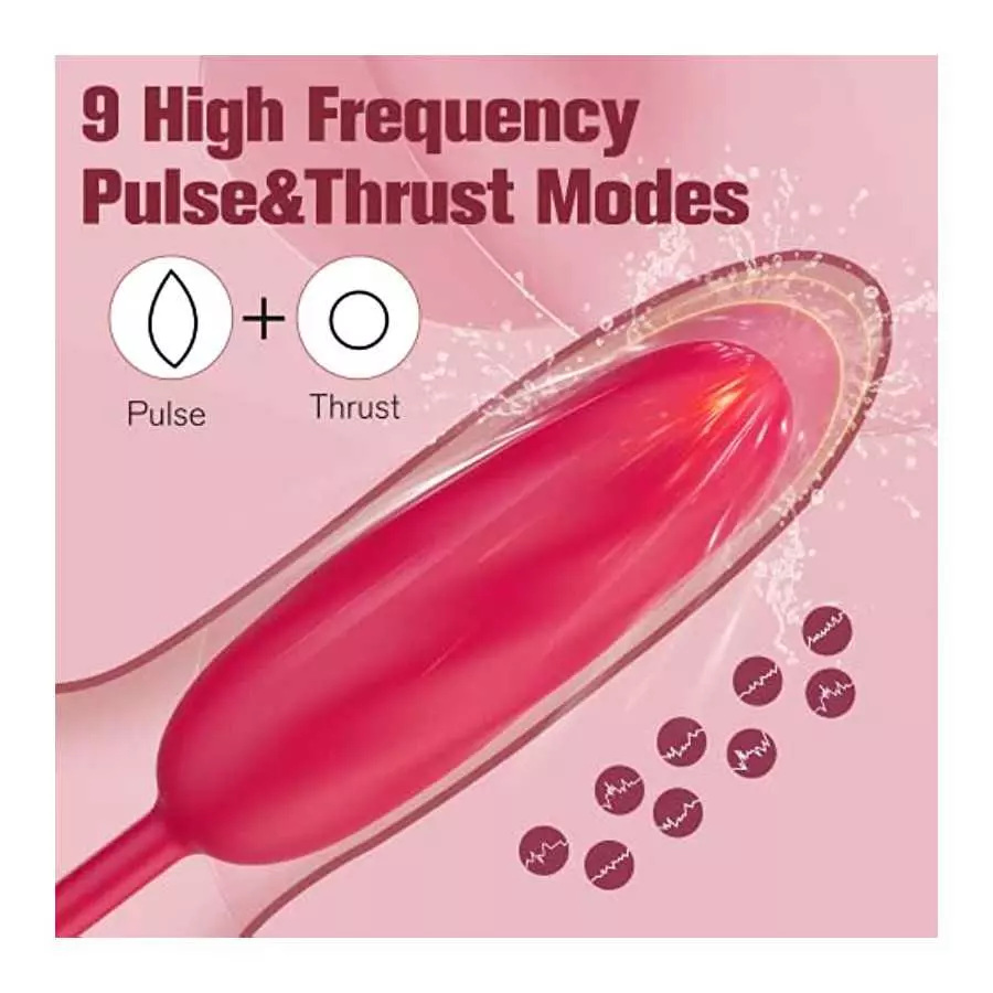 Rose Sex Stimulator for Women, Female Clitoral Vibrator with Tongue Licking and Thrusting Pulse Dildo Bullet with 9 Modes, Adult