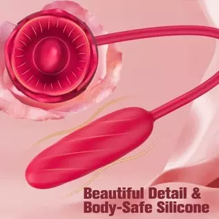 Rose Sex Stimulator for Women, Female Clitoral Vibrator with Tongue Licking and Thrusting Pulse Dildo Bullet with 9 Modes, Adult Rose Sex Stimulator for Women, Female Clitoral Vibrator with Tongue Licking and Thrusting Pulse Dildo Bullet with 9 Modes, Adult