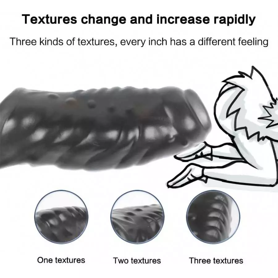 Soft Silicone Penis Sleeve Shaft Sleeve Extended Sleeve Delay Ejaculation Shaft Ring Erection Erotic for Men (B)