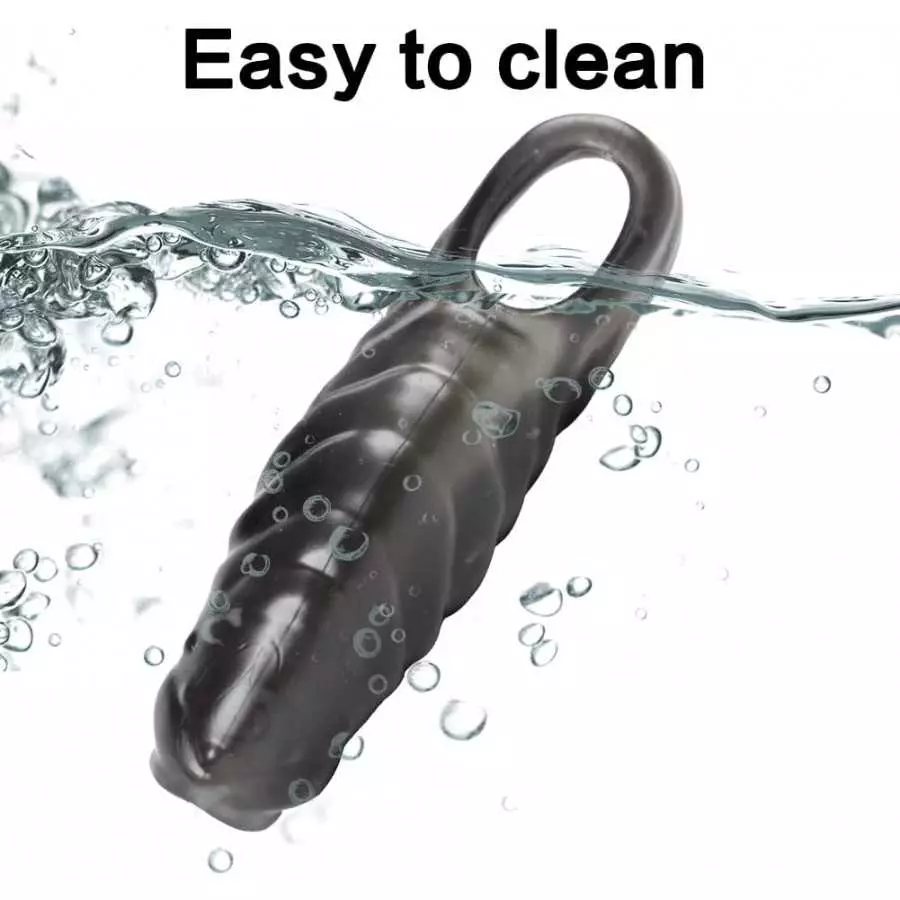 Soft Silicone Penis Sleeve Shaft Sleeve Extended Sleeve Delay Ejaculation Shaft Ring Erection Erotic for Men (B)