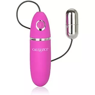 CalExotics Power Play Wired Remote Control Bullet Vibrator - Waterproof Sex Toys for Couples - Adult Vibe Egg Massager - Silver