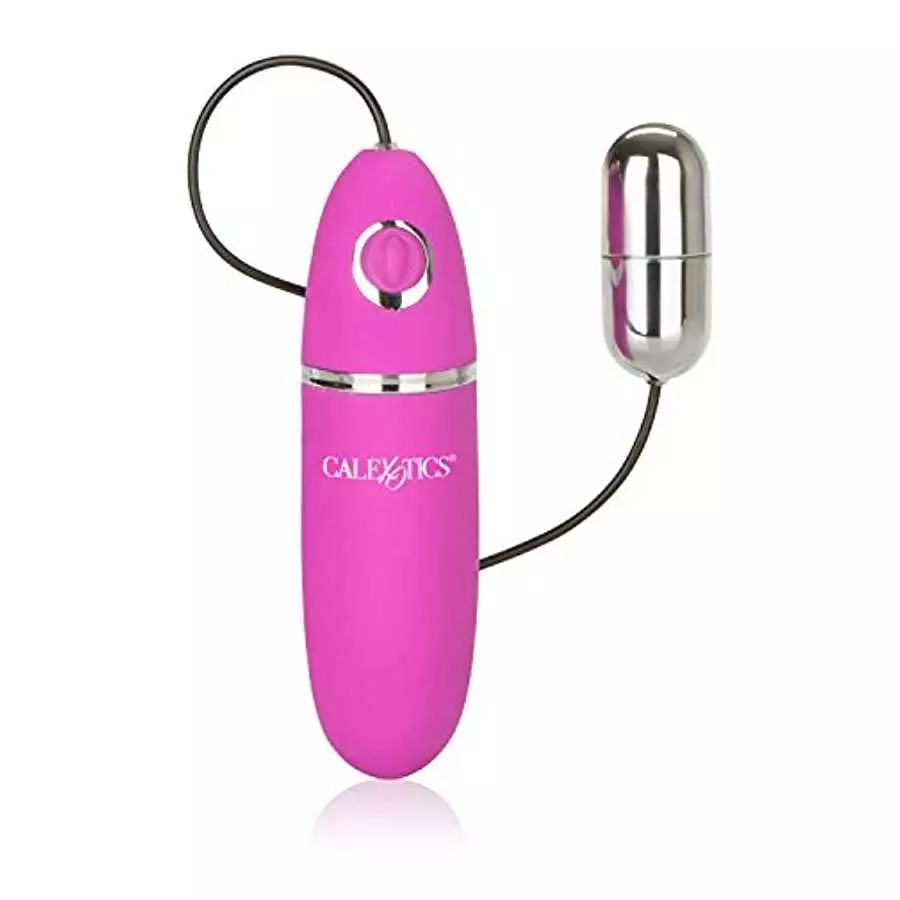 CalExotics Power Play Wired Remote Control Bullet Vibrator - Waterproof Sex Toys for Couples - Adult Vibe Egg Massager - Silver CalExotics Power Play Wired Remote Control Bullet Vibrator - Waterproof Sex Toys for Couples - Adult Vibe Egg Massager - Silver