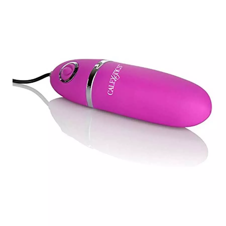 CalExotics Power Play Wired Remote Control Bullet Vibrator - Waterproof Sex Toys for Couples - Adult Vibe Egg Massager - Silver