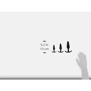 Doc Johnson Mood - Naughty 1 Trainer Set - Small, Medium, Large - Silicone Butt Plugs with Tapered Base for Comfort Between The 