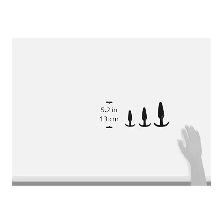 Doc Johnson Mood - Naughty 1 Trainer Set - Small, Medium, Large - Silicone Butt Plugs with Tapered Base for Comfort Between The 