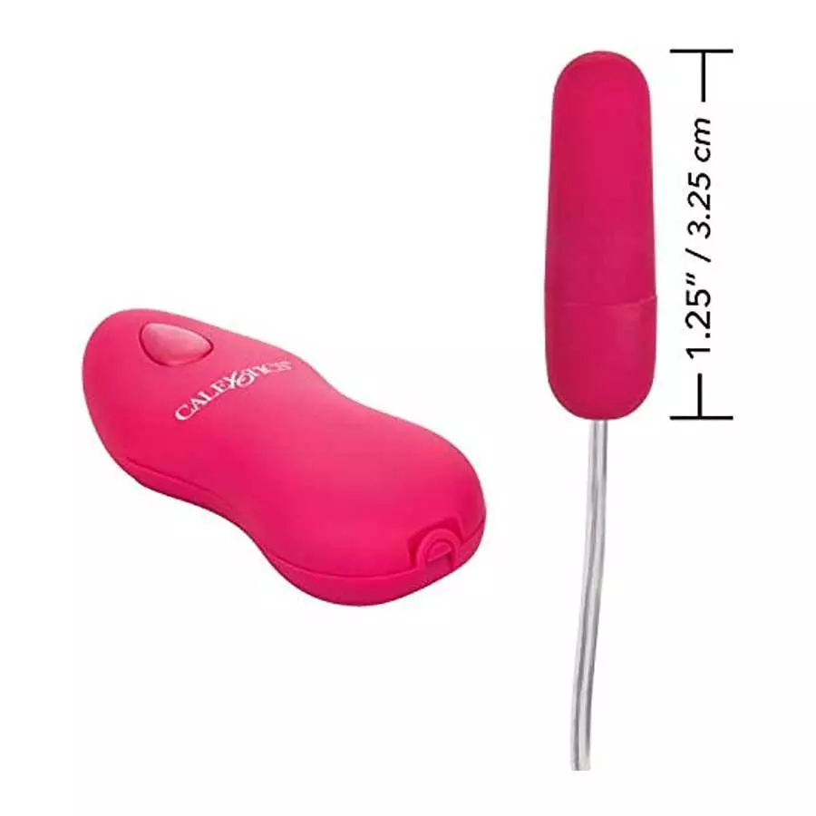 CalExotics Whisper Micro Bullet – Self Heating Wired Pocket Bullet Vibrator - Remote Control Sex Toys for Couples - Adult Egg Ma