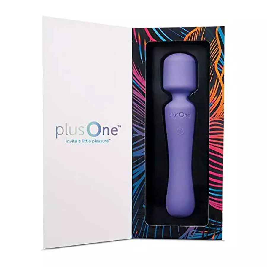 plusOne Vibrating Wand Massager, 10 vibration settings, Perfect for Muscle Tension, Back, Neck Relief, Soreness, & Personal Reli