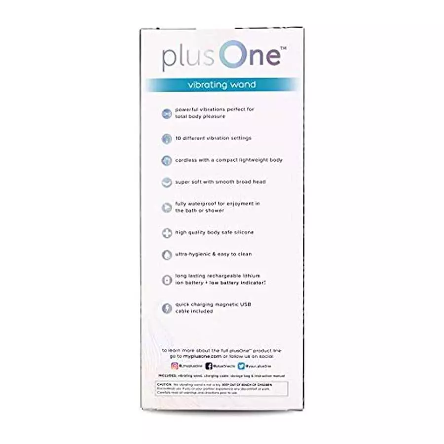 plusOne Vibrating Wand Massager, 10 vibration settings, Perfect for Muscle Tension, Back, Neck Relief, Soreness, & Personal Reli