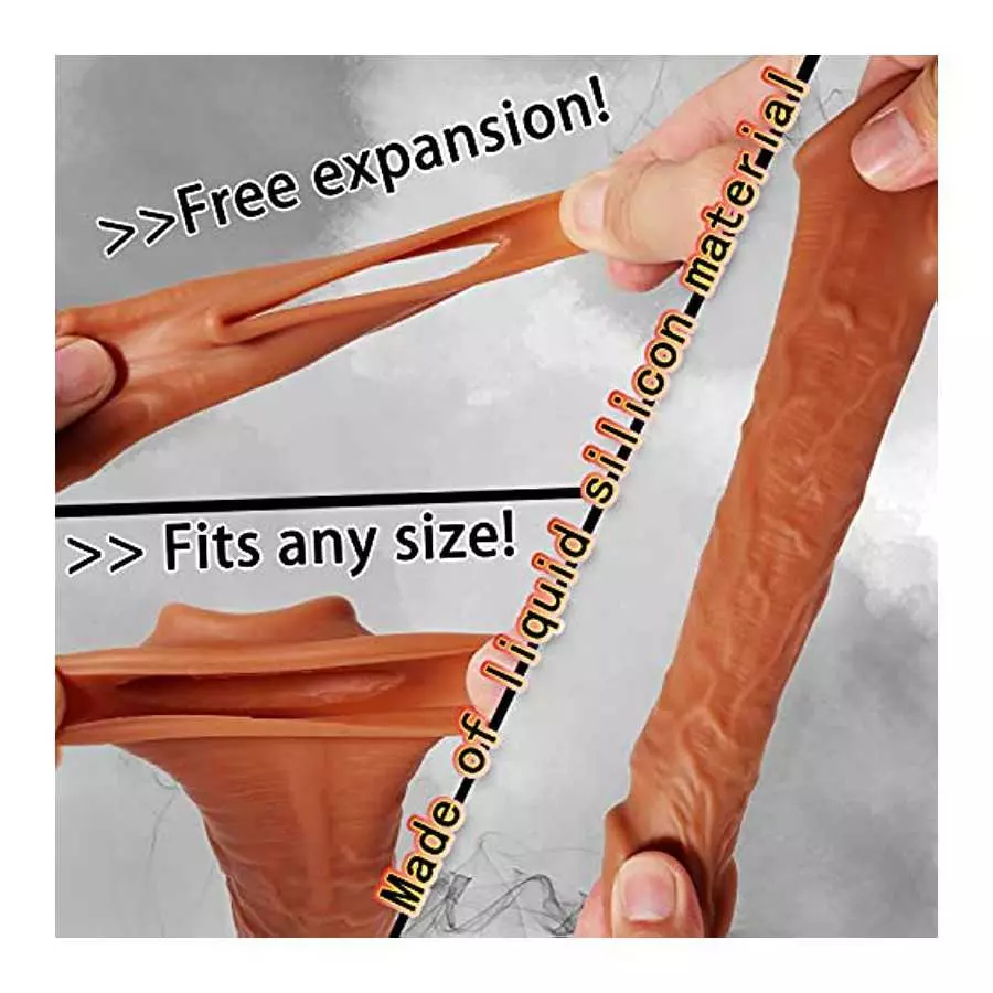 Realistic Dildo Penis Sleeve for Penis Erection Enhancement, Silicone Penis Sleeves Cock Enlarger Condom for Sexual delay Ejacul