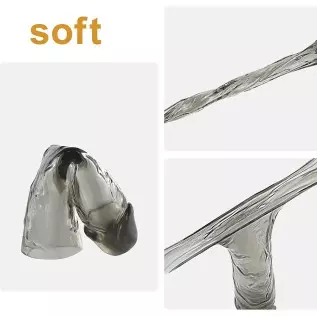 Super Stretchy Reusable Penis Sleeve Extender Set, Soft Realistic Cock Enlargers Extension Sex Toys for Men, Black Super Stretchy Reusable Penis Sleeve Extender Set, Soft Realistic Cock Enlargers Extension Sex Toys for Men, Black