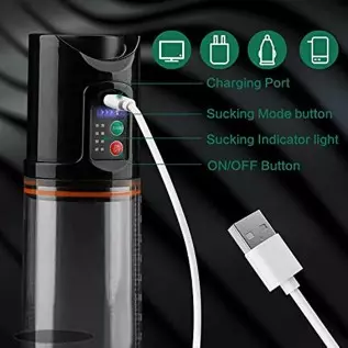 Electric Penis Vacuum Pump with 4 Suction Modes , XINBALE Rechargeable Automatic High-Vacuum Penis Pump, Penis Air Pressure Devi