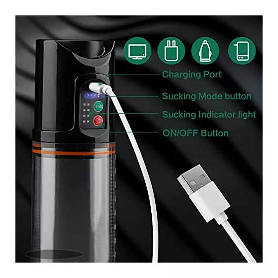 Electric Penis Vacuum Pump with 4 Suction Modes , XINBALE Rechargeable Automatic High-Vacuum Penis Pump, Penis Air Pressure Devi