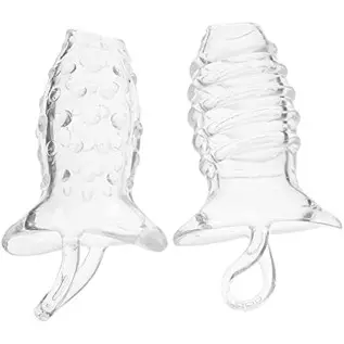 2pcs Sleeve Extender Crystal Silicone Extension Toy Cock Enlarger Condom Sheath Delay Ejaculation Toys pens Sleeve Extension,Coo