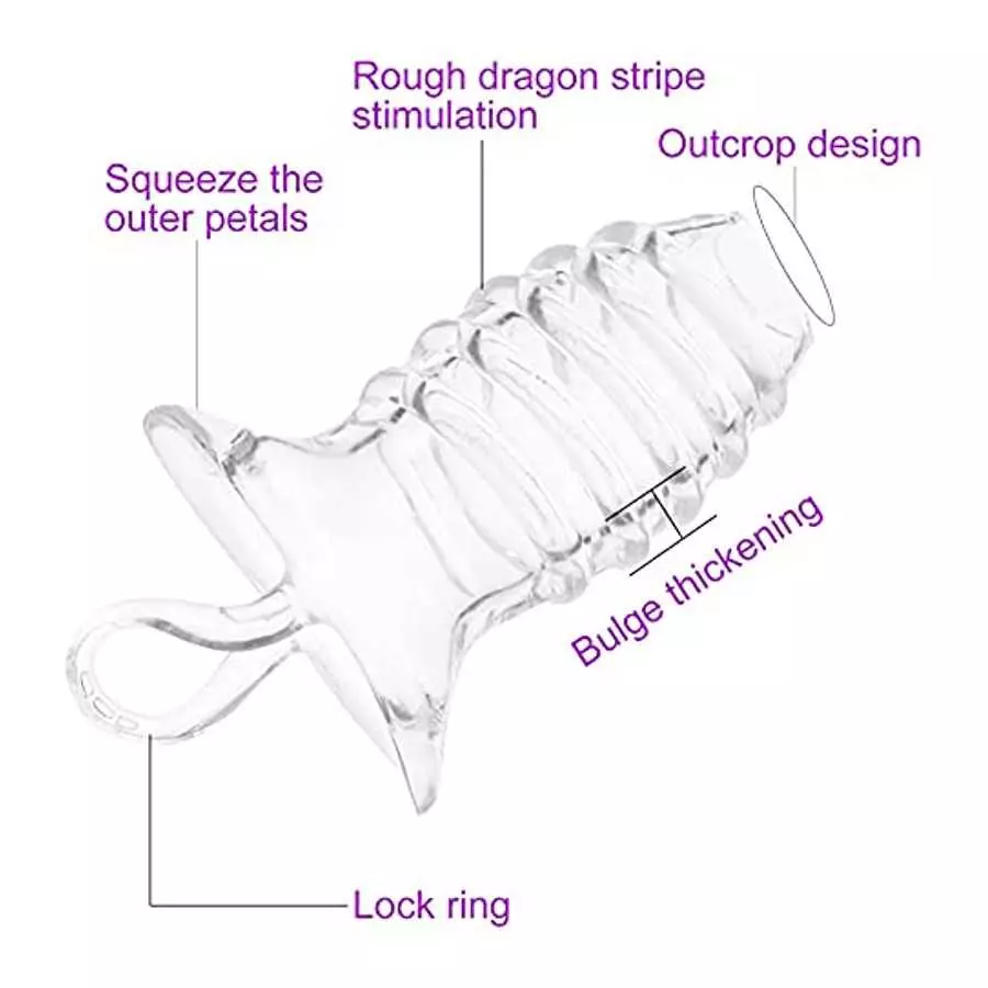 2pcs Sleeve Extender Crystal Silicone Extension Toy Cock Enlarger Condom Sheath Delay Ejaculation Toys pens Sleeve Extension,Coo