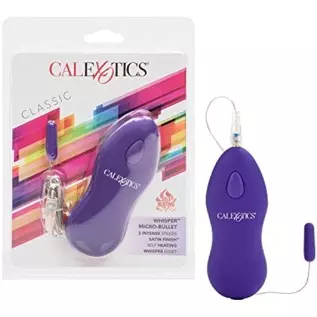 CalExotics Whisper Micro Bullet – Self Heating Wired Pocket Bullet Vibrator - Remote Control Sex Toys for Couples - Adult Egg Ma