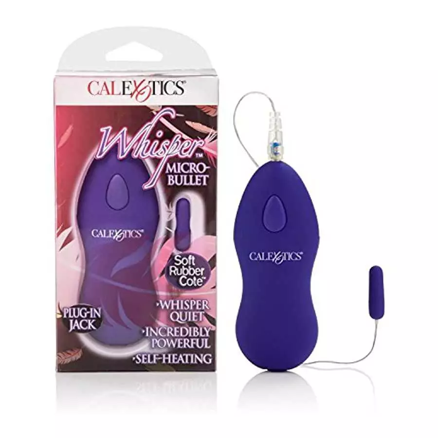 CalExotics Whisper Micro Bullet – Self Heating Wired Pocket Bullet Vibrator - Remote Control Sex Toys for Couples - Adult Egg Ma
