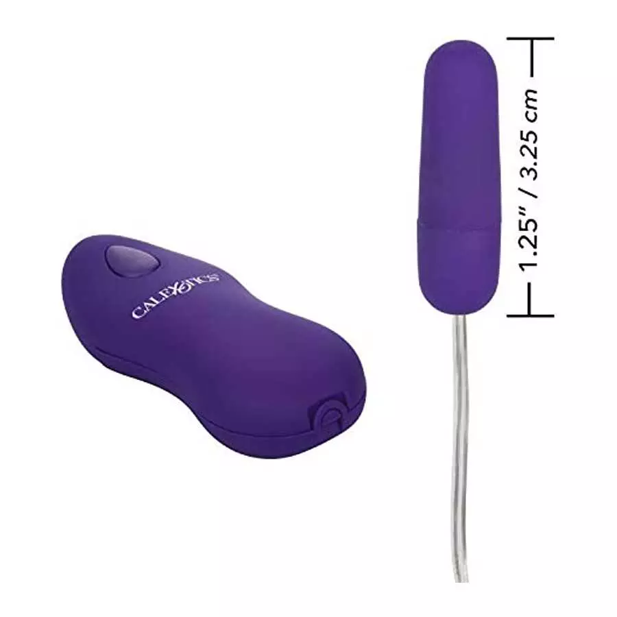 CalExotics Whisper Micro Bullet – Self Heating Wired Pocket Bullet Vibrator - Remote Control Sex Toys for Couples - Adult Egg Ma