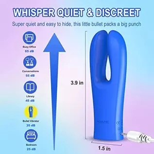 Mini Bullet Vibrator for Women - Waterproof Small Clit Vibrator with 10 Powerful Vibrations, Silent Full Silicone Vibrator for N