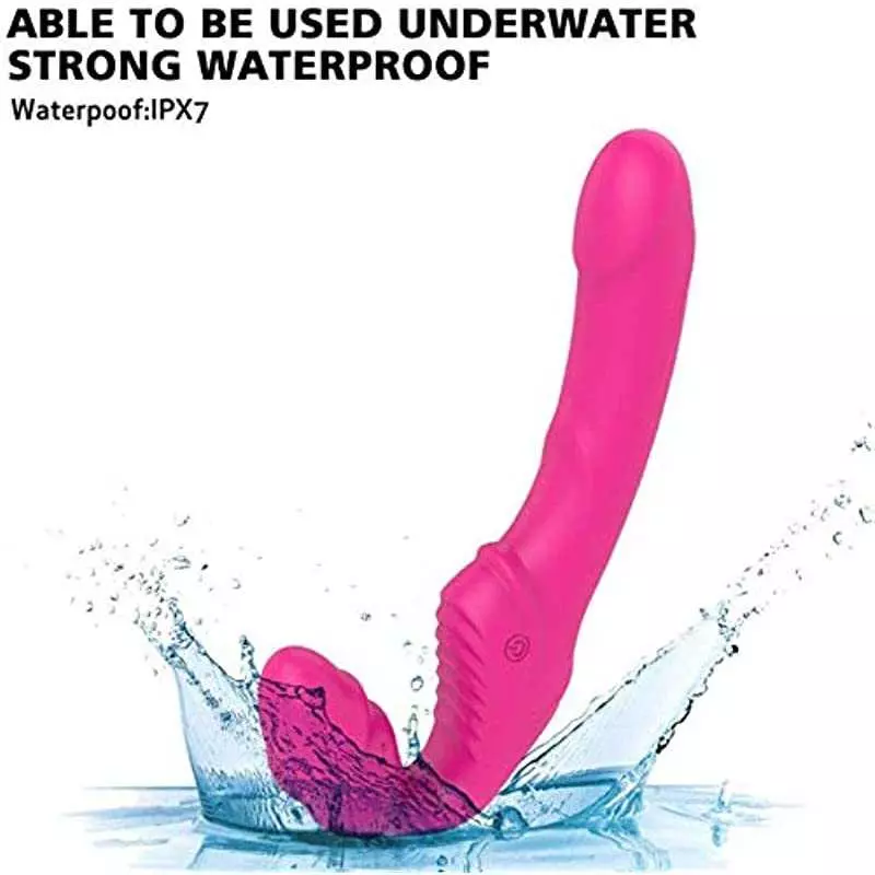 Strapless Strap-On G-Spot Dildo Vibrator for Women, Anti-Slip Remote Control Double-Ended Realistic Vibrating Butt Plug with 9 M