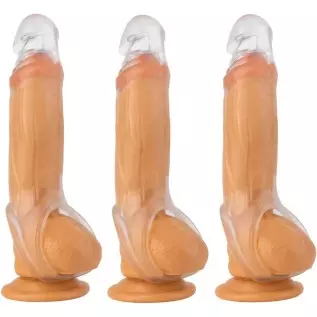 3 Pcs Reusable Penis Sleeve Extender Sex Toy Cock Enlarger - Ultra Soft Penis Sheath Extender Applicative for Men & Couple