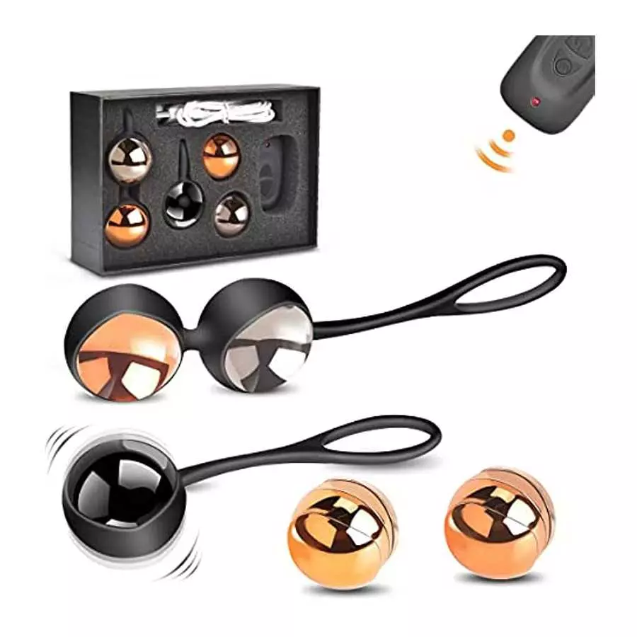 Bullet Vibrator for Women, 5 Pieces Wearable Weighted Balls Kit for Beginners & Advanced Kegel Exercise, Rechargeable Vibrating 