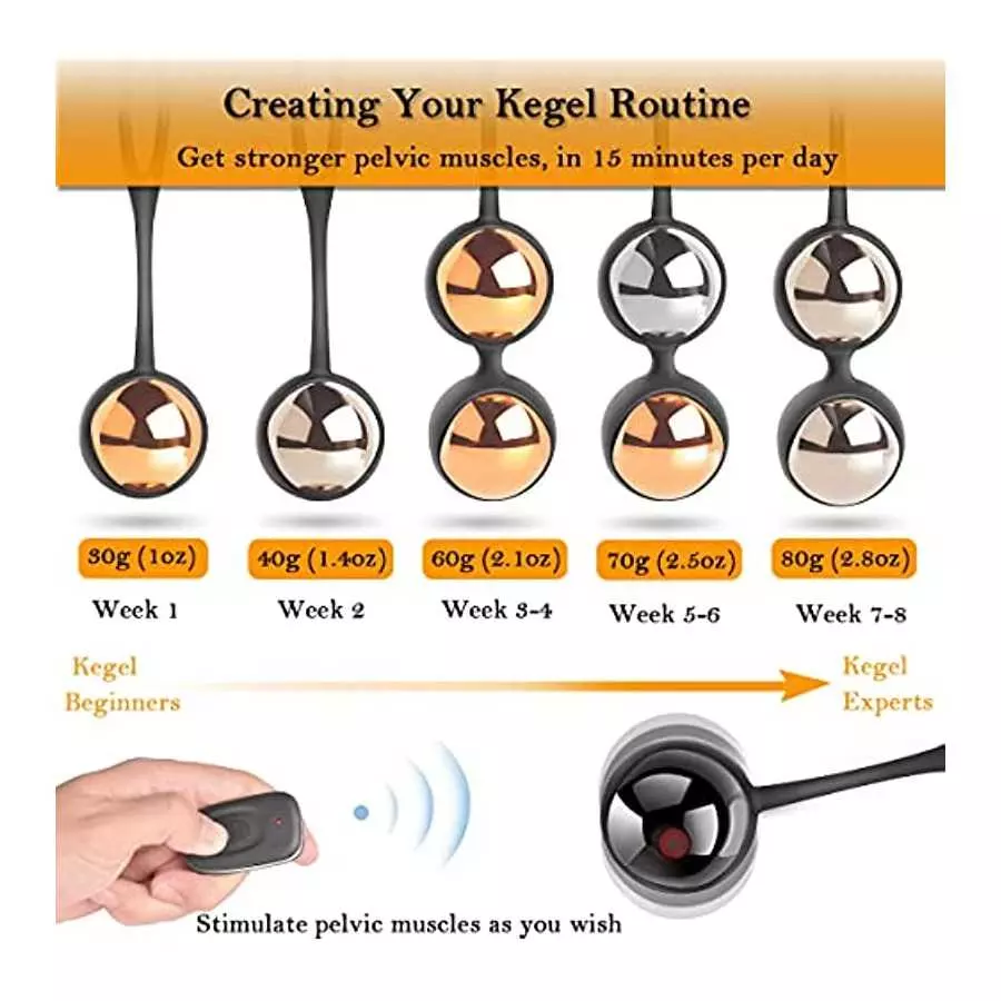 Bullet Vibrator for Women, 5 Pieces Wearable Weighted Balls Kit for Beginners & Advanced Kegel Exercise, Rechargeable Vibrating 