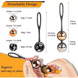 Bullet Vibrator for Women, 5 Pieces Wearable Weighted Balls Kit for Beginners & Advanced Kegel Exercise, Rechargeable Vibrating 